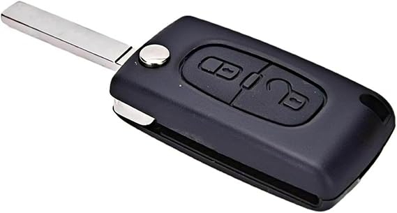 Multibao Replacement 2 Button Remote Flip Key Fob Case Shell Compatible with Citroen C2 C3 Berlingo remote fob(no groove on side)