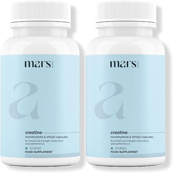 Mars by GHC Micronized Creatine Monohydrate Caps | Powered with Shilajit | 120 Capsules | Pack of 1 (240)