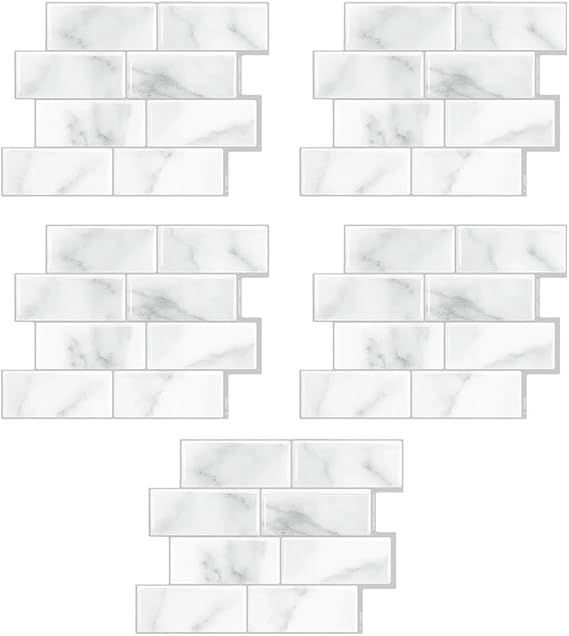 5pcs Self 3D Brick Effect Wallpaper - Waterproof And Heat Resistant PET Wall Panels For Interior Wall Decoration(D)