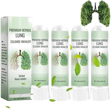 Brevana Inhaler, Brevana Herbal Inhaler, Herbal Lung Cleansing Inhalers for Women Men (4pcs)