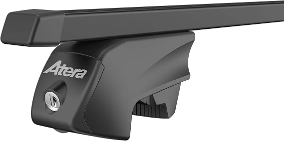 Atera Signo RTD 048422 Car Roof Rack - Square Profile Black - for Cars with Flying Roof Rails - Steel 122 cm
