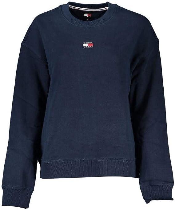 Tommy Jeans Bisiklet Yaka Düz Lacivert Kadın Sweatshırt BXY BADGE CREW EXT