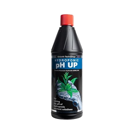 Growth Technology pH Up Nutrient Solution Adjuster for Hydroponics and Soil Growing 1L