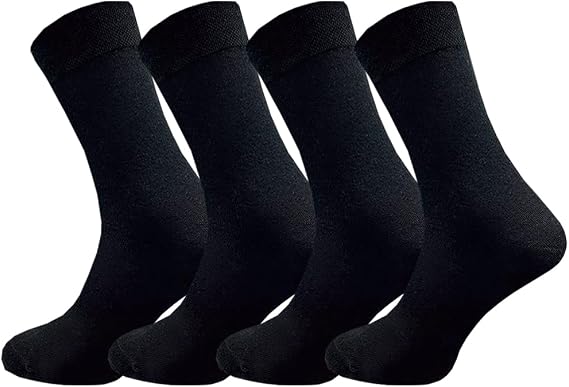 David Benjamin 4-Piece Premium Boxed Long Socks Socket Socks – Classic, Men's Socks Cotton For Suits and Workwear, Seamless, Tightening, Anti-Smell, Breathable, Flexible, Casual Socks