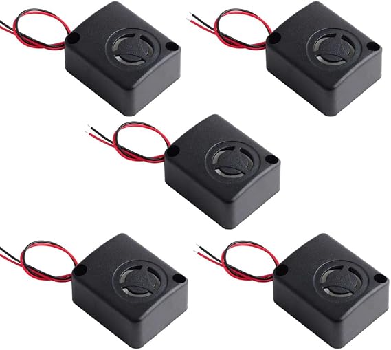 12V Piezoelectric Active Buzzer, 110dB High‑Decibel Siren, Anti‑Theft Alarm Warble Tone, for Security, Safe Box & Alert Systems (Black, pack of 5)