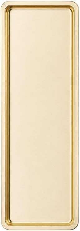 Paslanmaz Çelik, Dikdörtgen Sunum Tepsisi, Gold, 33x13 cm, Düz, Çay, Kahve, Pasta Sunum, 1 Adet