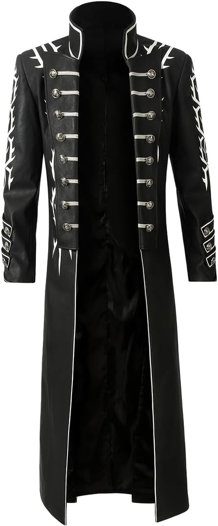 Devil May Cry5 Vergil Cosplay Costume Outfit DMC Cosplay Leather Jacket Halloween Costumes