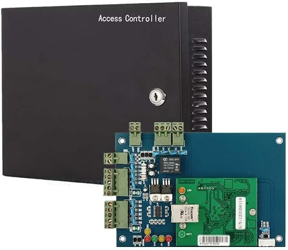 Single Door Access Control System Core Control Components with Metal 110V-240V Power Supply Box and 1 Door TCP/IP Network Access Control Panel Wiegand Controller,Computer Based Software,Remote Open