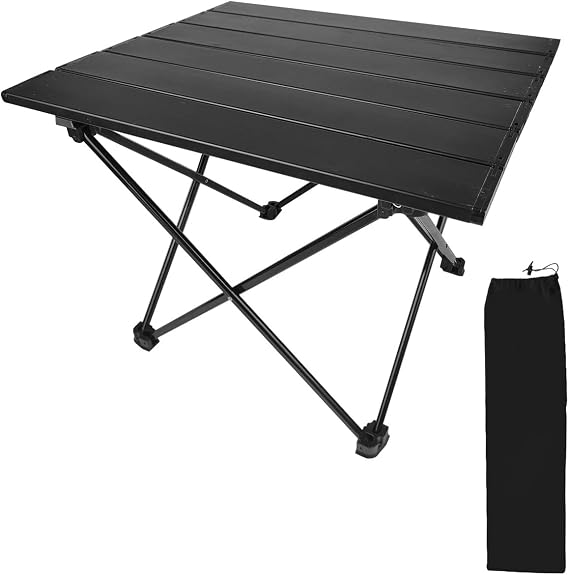 MOXTOYU Foldable Camping Table, Small Lightweight Portable Outdoor Picnic Table with Carrying Bag, Compact Easy Setup Table for Camping, Beach, Garden, Patio, Indoor & Outdoor Use