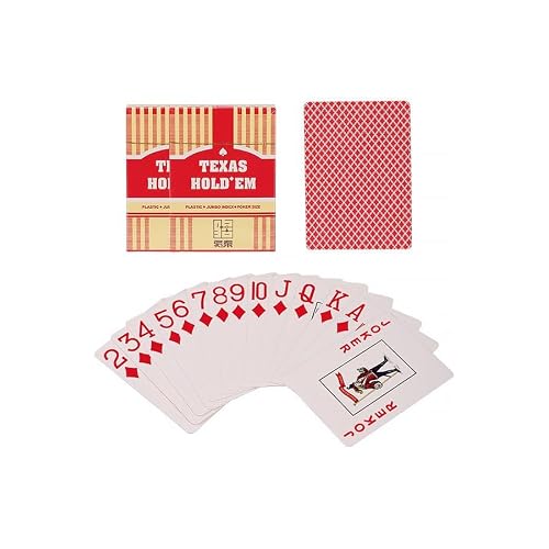 Red Jumbo Plastic Waterproof Jumbo Blackjack playing Card cin385kr