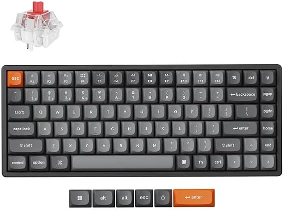 Keychron K2 Max QMK Wireless Custom Mechanical Keyboard, 75% Layout, 2.4 GHz, Bluetooth Wireless, Wired Compatible, QMK Programmable, US Layout, RGB Light, Keychron Super Mechanical Switch, Hot Swap