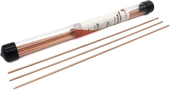 20pcs Copper Brazing Rods BCuP-2 (5/64") 2mm Phosphorus Round Self Fluxing Welding Brass Brazing Rod Sticks TIG Arc Pipes for Air Conditioner Refrigerators Pipe Gas (Bcup-2 20PCS)