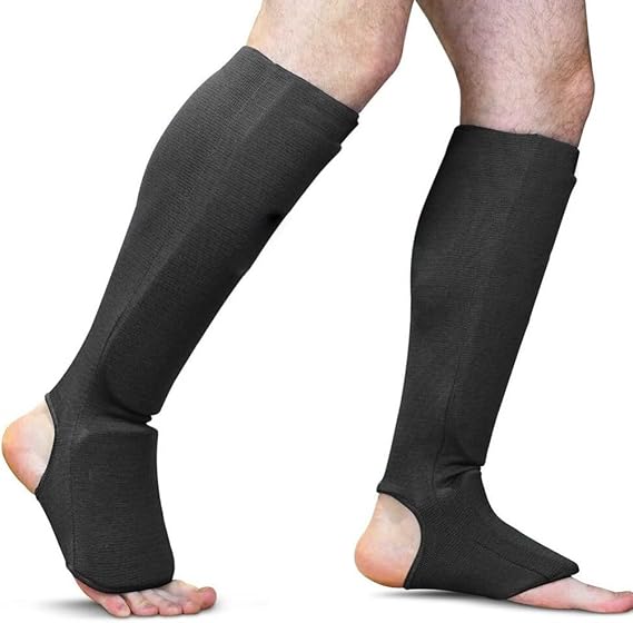 Wudaizhi Mma Elastic Cloth Shin & Instep Padded Guards Kickboxing Muay Thai Instep Padded Training Sparring Shin Guards Judo Accesorios