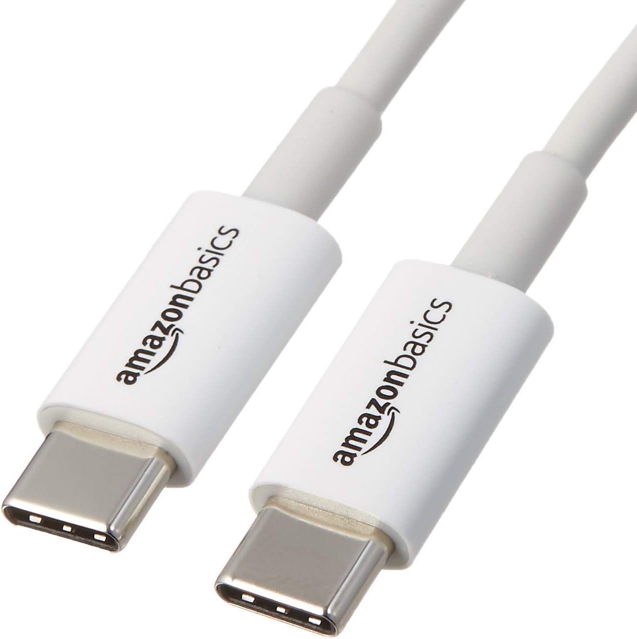 Amazon Basic USB-C Cable for Laptops, 0.9m USB-C to USB-C 2.0, White