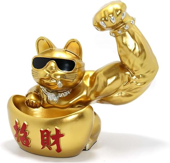 Polyester Şanslı Kedi Figürü Dekoratif Hediyelik