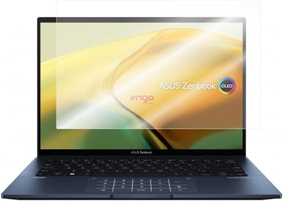 Engo Asus Zenbook 14 Oled 14 İnç İle Uyumlu Mat Ekran Koruyucu Notebook, Yansıma Ve Parlama Önleyici Parmak İzi Bırakmayan Laptop Koruma, 9h Temperli Kırılmaz Esnek Nano Cam 16:10