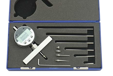 Shars Electronic Digital Indicator Depth Gauge, ±0.0015"/0.03mm Accuracy, 0.0005"/0.01mm 2-Position Base New (303-2538) S]