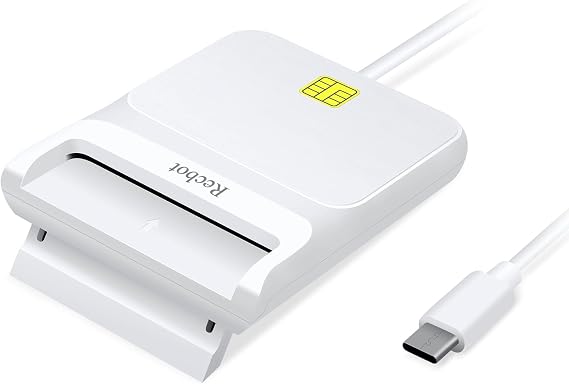 Recbot CAC Okuyucu USB C, CAC Okuyucu Askeri, DOD Askeri USB C Ortak Erişim CAC Akıllı Kart Okuyucu, Windows, Mac OS ve Linux ile Uyumlu (Beyaz)