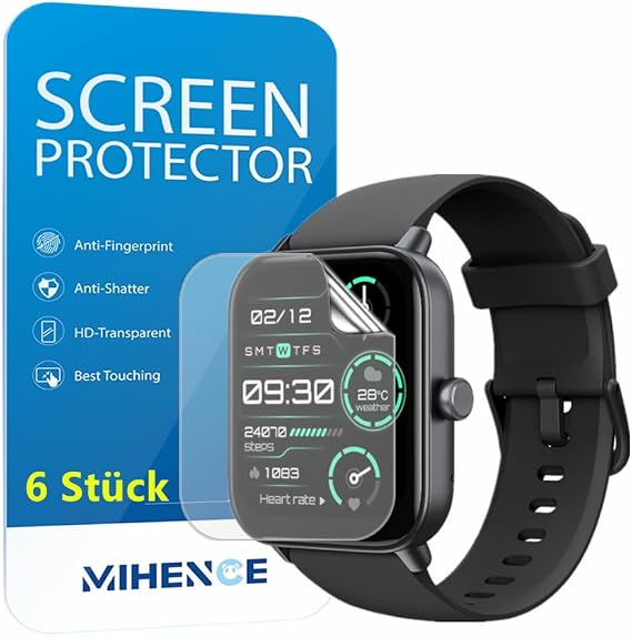 Screen Protector for IDW19 Smartwatch, TPU HD [Pack of 6]