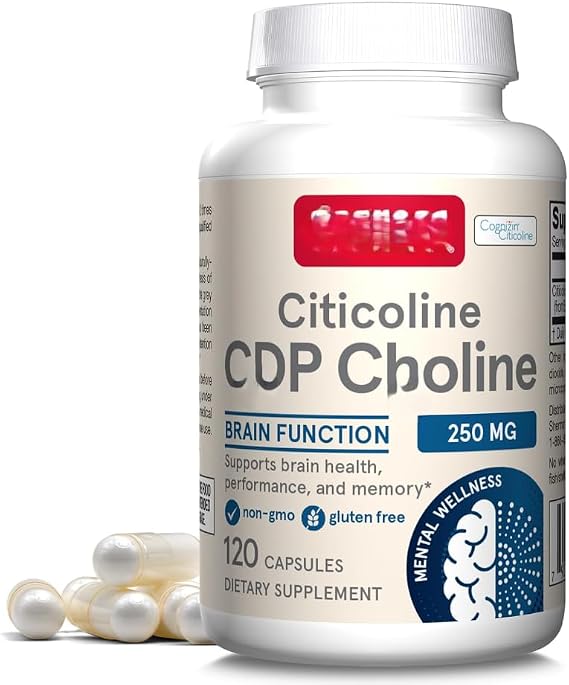 CittycoliCDPColine 250mg, Non-GMO, Gluten-Free, 120 Capsules