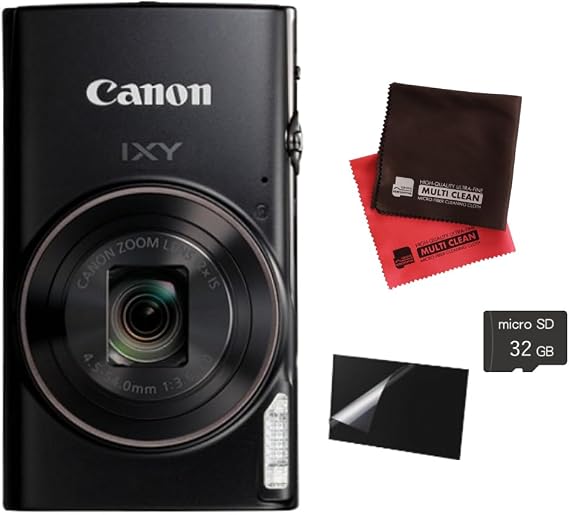 Canon IXY650mµSDHC 32GB Compact Digital Camera & Film & Cloth Set of 4 Black