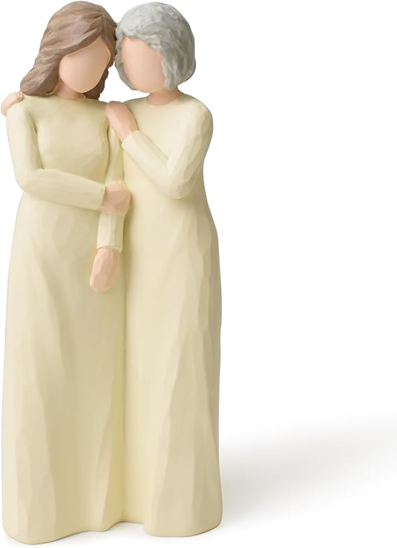Mother and Daughter Figurine, Hand-Painted Sculpted