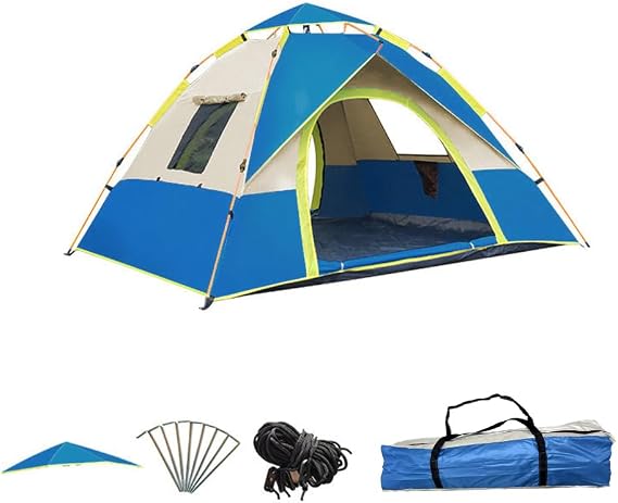 Instant Pop Up Tent, Large Camping Tent for 3-4 People, 4 Season Waterproof and Windproof Lightweight, Portable Outdoor Tent for Outdoor Hiking Backpacking