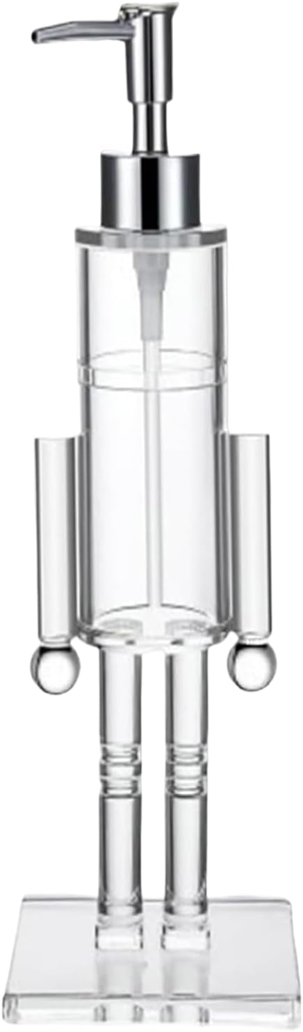 Clear Nutcracker Soap Dispenser, 155.82ml Christmas Soap Dispenser for Sink, utcracker Christmas Decorations, Clear Acrylic, 30x9.5x9.5cm, Christmas Theme, Refillable Pump Bottle for Bathroom
