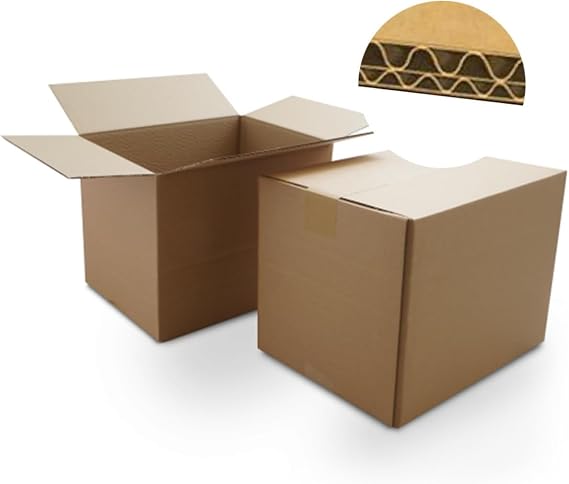 Double Wall Cardboard Brown Packing Boxes Strong Medium Sized (12x12x12" / 305x305x305mm) (10)