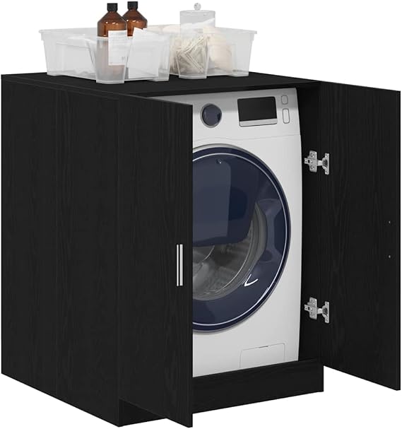 vidaXL Washing Machine Cabinet Black Oak 70.5 x 71.5 x 91.5 cm