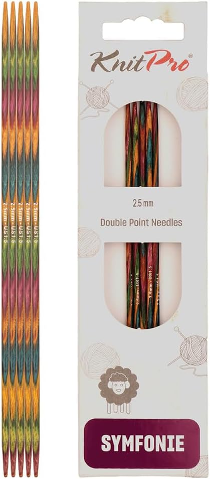 KnitPro 15 cm x 2.5 mm Symfonie Double Pointed Needles Multi-Color