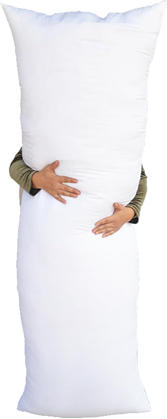 Dakimakura Hugging Body Pillow, Premium Dakimakura Side Sleeper Pillow for Adults with Microfibre Filling (white,50X160CM)