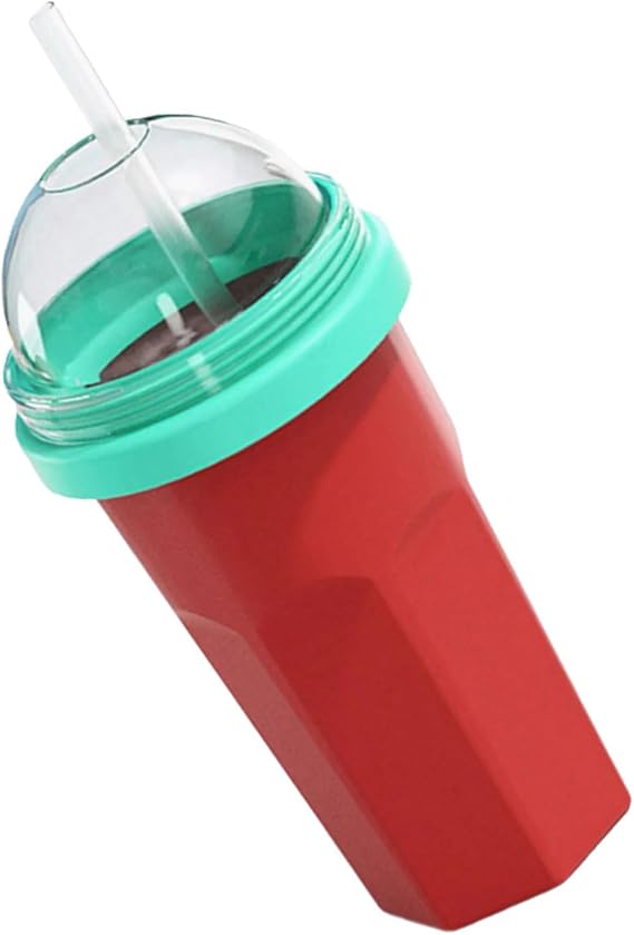 Portable Slush Maker Cup with Silicone Lid & Straw, Freezable Travel Drink Container for Ice Cream, Sodas, Snacks Portable Freeze Slush Maker