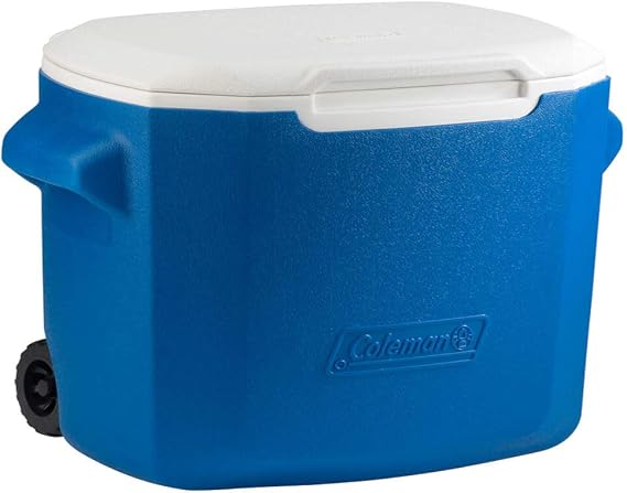 Coleman Passive Cool Box 16 QT/28QT Performance Wheeled Cooler, Thermal Box 15/26 L Capacity, Mobile Ice Box with Wheels