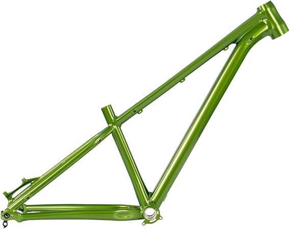 27.5er Hardtail Mountain Bike Frame Dirt Jump Bike Frames 17in XC Disc Brake Aluminum Alloy Rigid Frames Thru Axle 12 * 142mm BSA BB68-73mm(Green)
