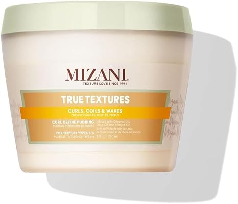 Mizani Curl Define Pudding, Moisturising Hair Cream For Effortless Styling, Enriched with Olive, Coconut and Marula Oils, Paraben and Wax-Free, True Textures Curl Define Pudding, 250ml