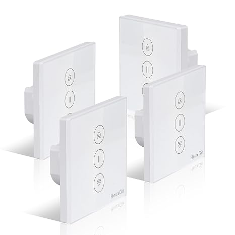 Blind Switch Flush-Mounted Timer with Roller Shutter Control, Compatible with Alexa and Google Home, App Remote Control and Timing Function, Neutral Conductor Required (4pcs)
