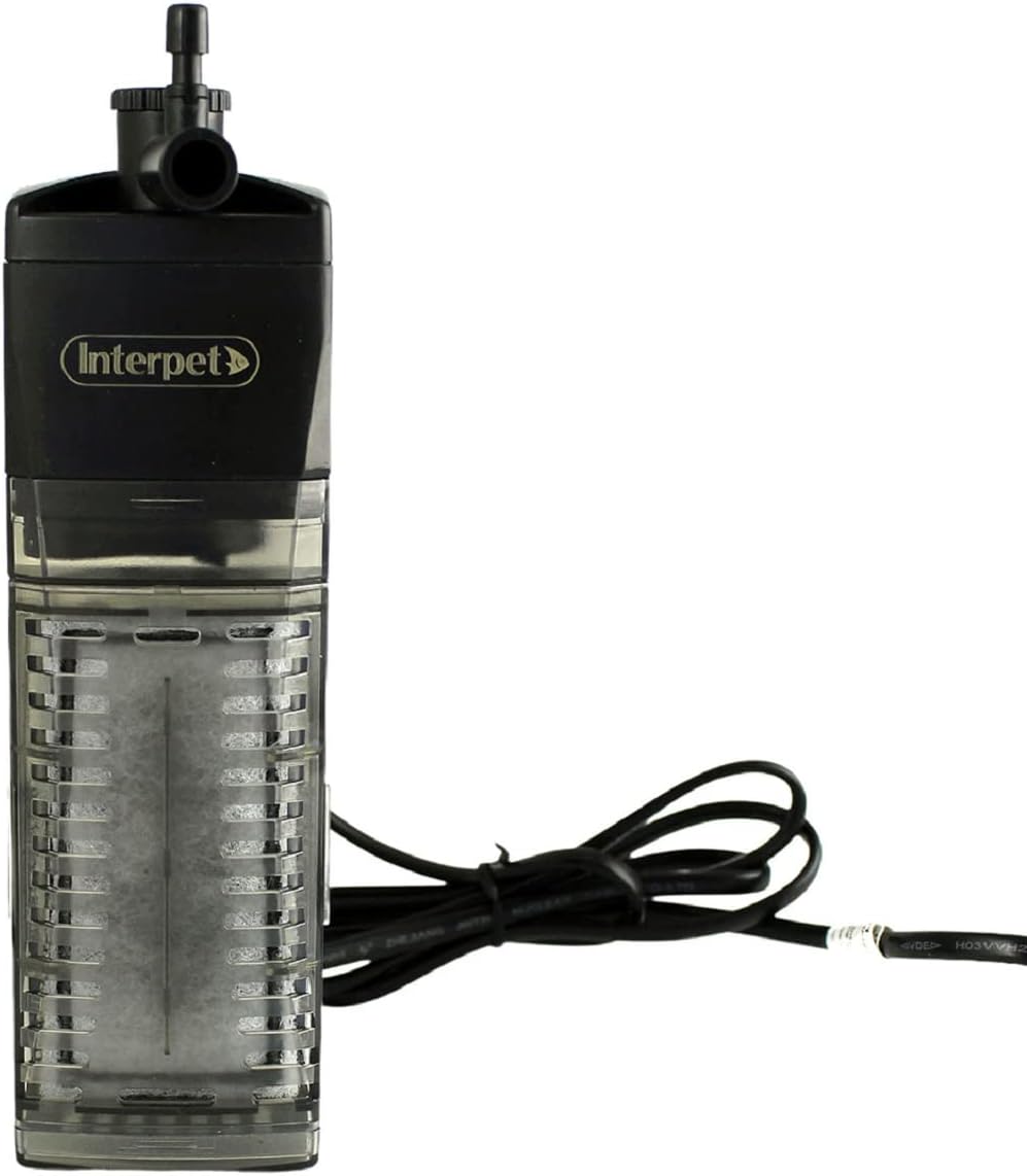Interpet CPF1 Internal Corner Power Filter , for Aquarium Fish Tanks, Space Saving, Adjustable Flow, Venturi for Aeration, Coldwater, Tropical,Black, clear, Aquariums up to 65L