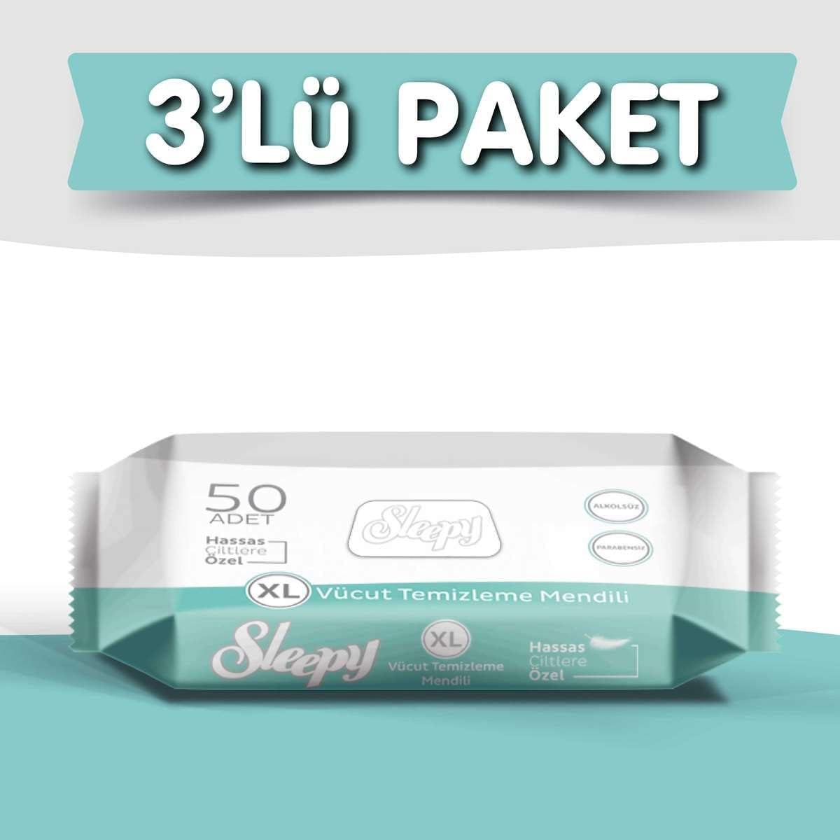Sleepy 3'lü Vücut Temizleme 50 Adet 150 Yaprak