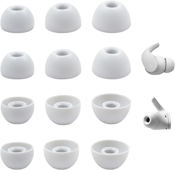 Replacement Silicone Ear Tips for Beats Fit Pro/Studio Buds/Studio Buds+ Headphone,S/M/L 3 Sizes 6 Pairs Earbuds Eartips,Fit in The Charging Case,Earplug Ear Cap. (White)