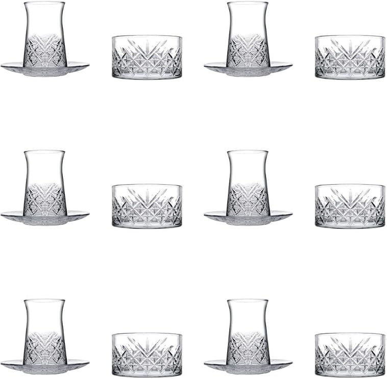 Pasabahce Paşabahçe Timeless Heybeli Model 18 Parça Çay Seti (ÇAY BARDAĞI ÇAY TABAĞI ÇEREZLİK)