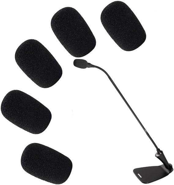 5 Pack Black Microphone Foam Cover,Replacement Microphone Sponge Wind Shield Windscreen Foam Cover for Microphones Windscreen for Shure CVG18-B/C Gooseneck Condenser Microphones Accessories