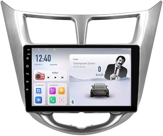 9 İnç Android Multimedya CarPlay Android Auto Navigasyon Kameralı 4GB RAM 32GB - Hyundai Accent Blue 2011-2019 ile uyumlu