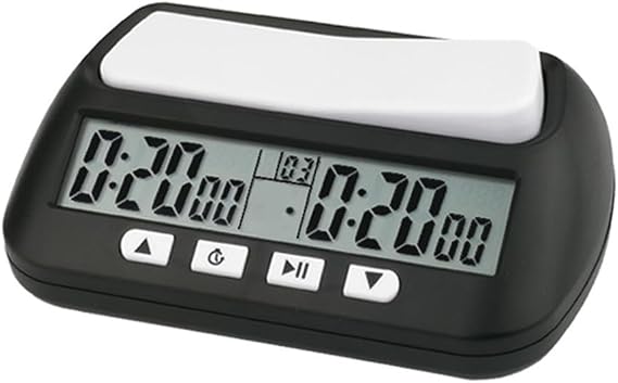 Chess Clock Digital Chess Timer, 3-in-1 Tournament-Grade Portable Chess Clock with Delay & Bonus Time Settings, 2×AA Powered(A)
