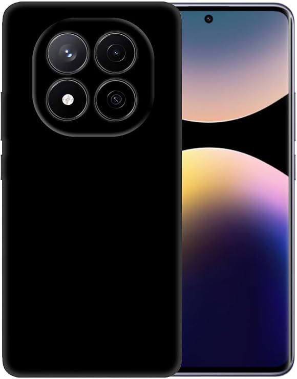 Xiaomi Redmi Note 14 Pro Plus 5G ile Uyumlu Kılıf İnce Sıvı Silikon Tam Koruma Yumuşak Jel Silikon Kapak - Siyah