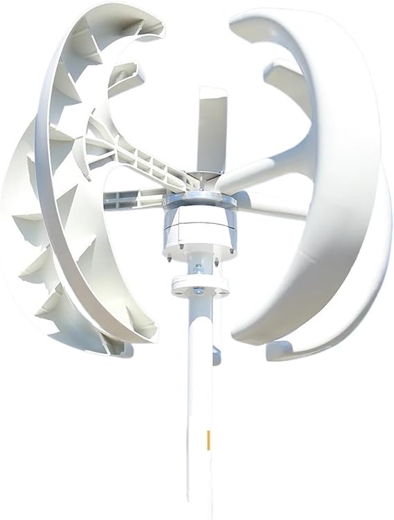 Wind Turbine Generator Kit Free Energy 5KW Low Noise Small Wind Turbine nerator for Home 5000W 12V 24V Vertical Axis Windmill(White,24V_5000W)