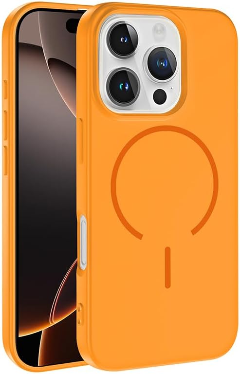 Spia Apple iPhone 16 Pro Max ile Uyumlu Kılıf Kablosuz Turuncu Şarj Özellikli Lansman Kapak Orijinal (Apple iPhone 16 Pro Max ile Uyumlu, Kablosuz Turuncu)
