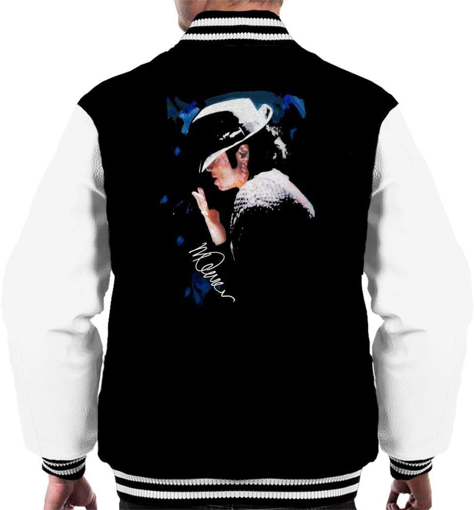 Michael Jackson Tipped Hat Men's Varsity Jacket Original Portrait by Sidney Maurer Professionally Printed