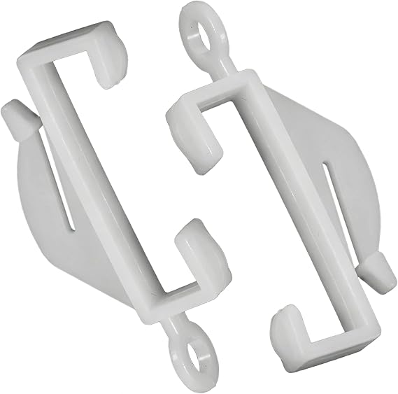 50 Pcs Curtain Hooks, White Plastic Track Glider Hooks for Hanging and Moving Window Curtain, Rail Sliding Hooks Suitable for Shower, Windows & Doors