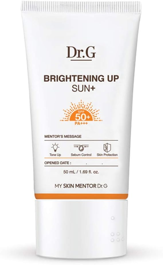 Dr.G Brightening Up Sun Plus SPF50+ PA+++ 1.69 fl.oz. (50 ml) - Mineral Based, Non-Greasy, Tone-up, Sebum Control, Daily Facial Sunscreen (2020 Upgraded Version)